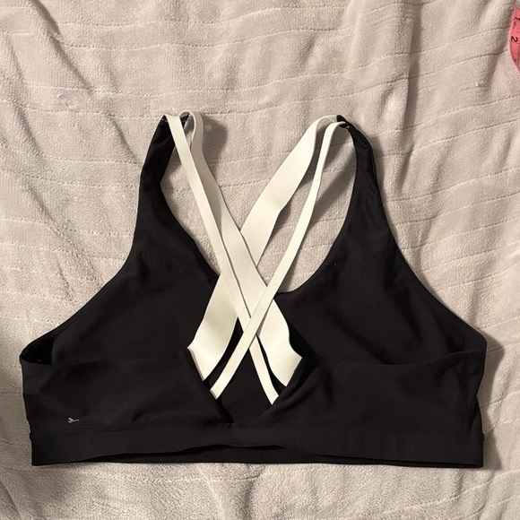 Old Navy Black and White Sports Bra with criss-cross straps - Picture 2 of 4